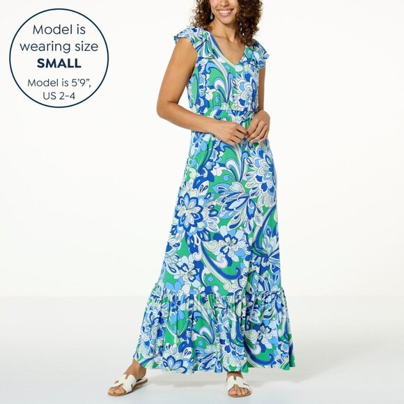 IMAN Global Chic Drapey Knit Tiered Maxi Dress NWT - Picture 1 of 11
